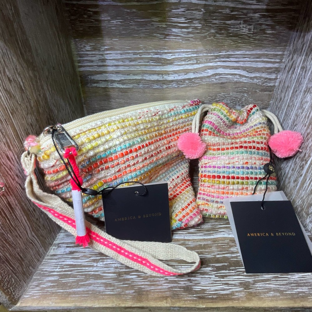 American & Beyond Samosa Bag and Sunglasses Pouch in Rad Rainbow